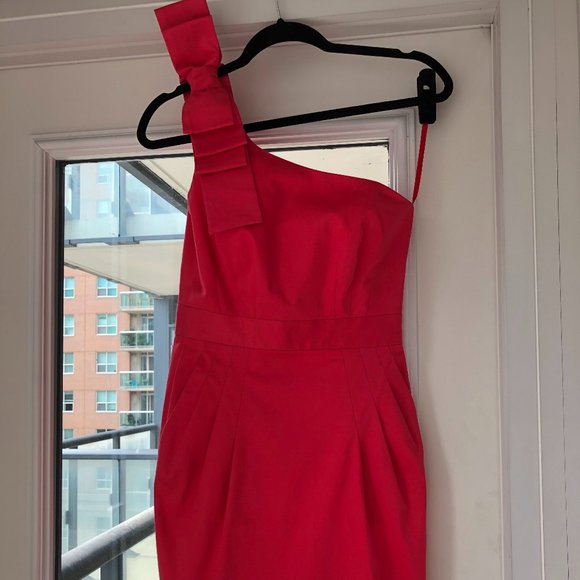 French Connection one shoulder pink mini dress - Picture 3 of 5